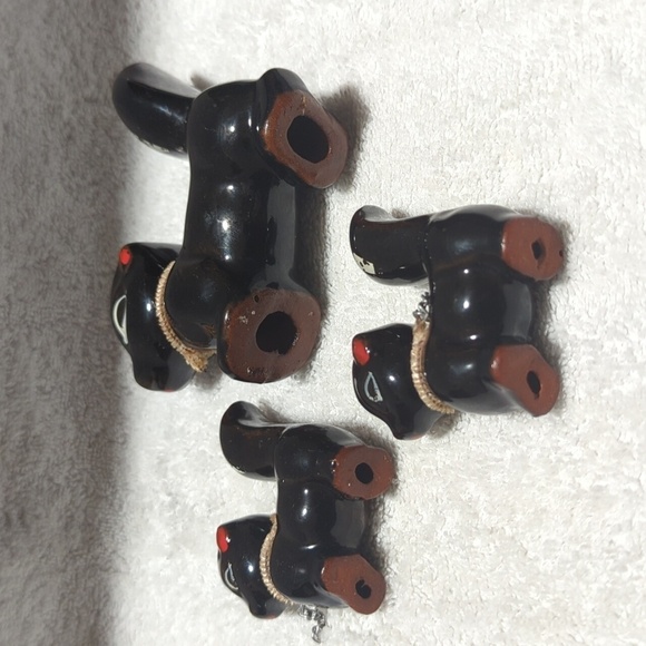 Vintage Ceramic Skunk Family of 3 Black/Brown Tones - Picture 5 of 8